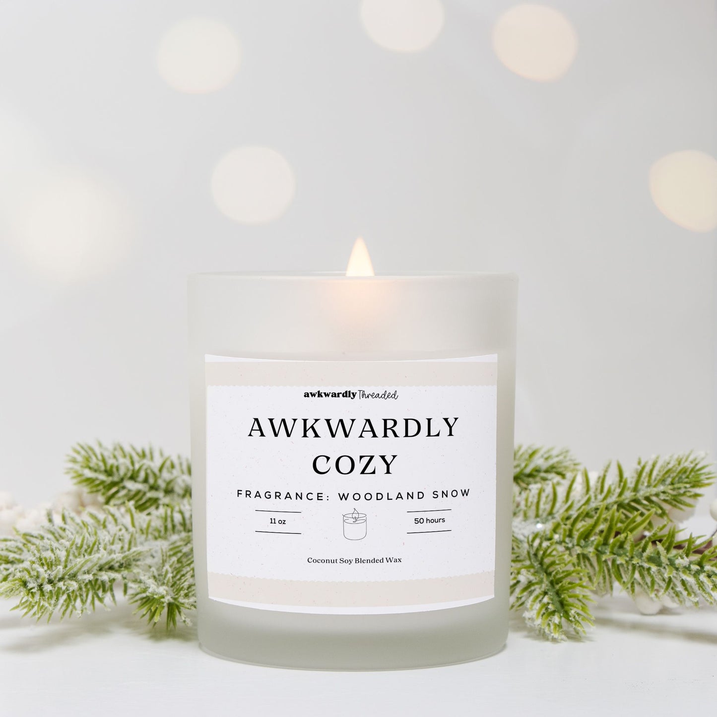 Awkwardly Cozy Woodland Snow Candle